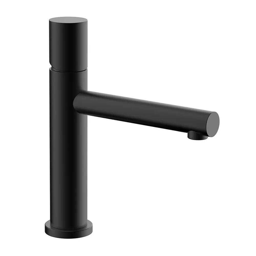 foto del prodotto miscelatore lavabo nero opaco senza leva in acciaio inox gemini