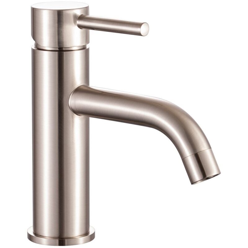 foto del prodotto miscelatore lavabo nichel spazzolato con leva monocomando mod. mm
