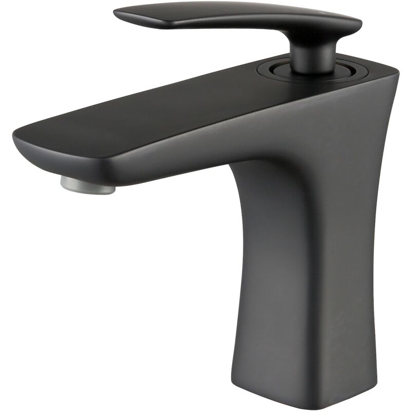 foto del prodotto miscelatore lavabo pentos nero miscelatore con set di installazione