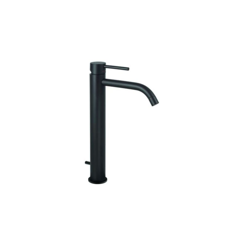 foto del prodotto miscelatore lavabo prolungato e scarico automatico paffoni serie light lig085no ottone nero opaco