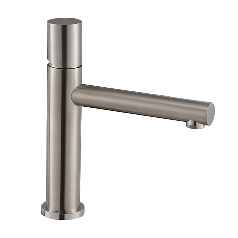 foto del prodotto miscelatore lavabo satinato senza leva in acciaio inox gemini