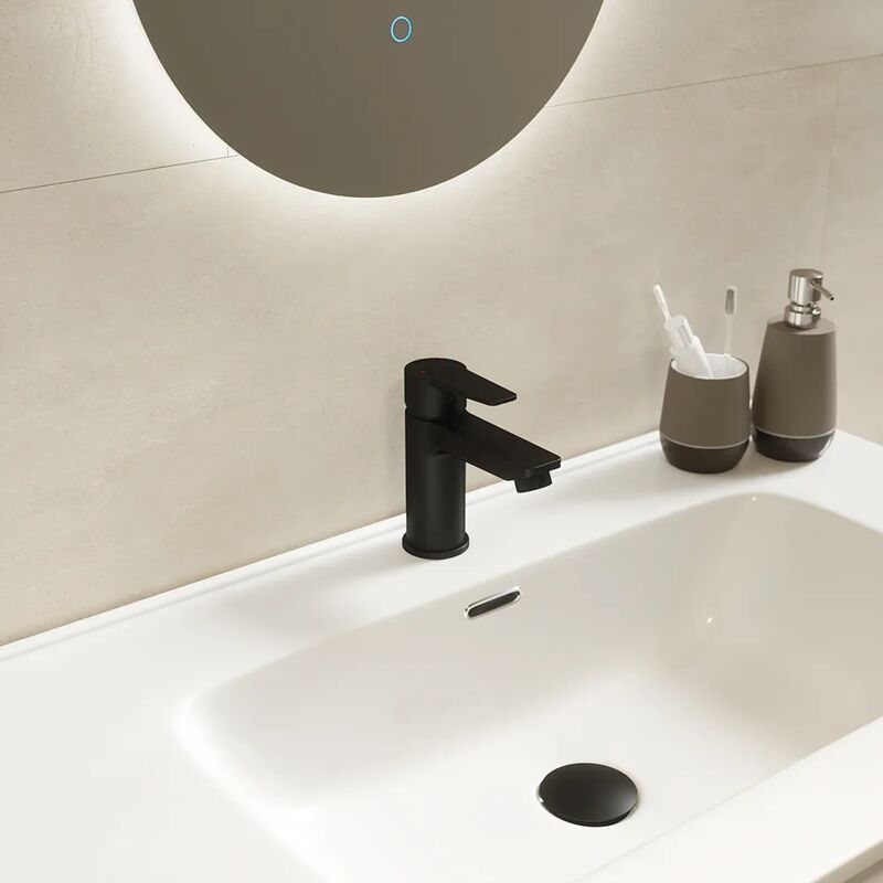 foto del prodotto miscelatore lavabo senza scarico in ottone nero opaco mod. jane