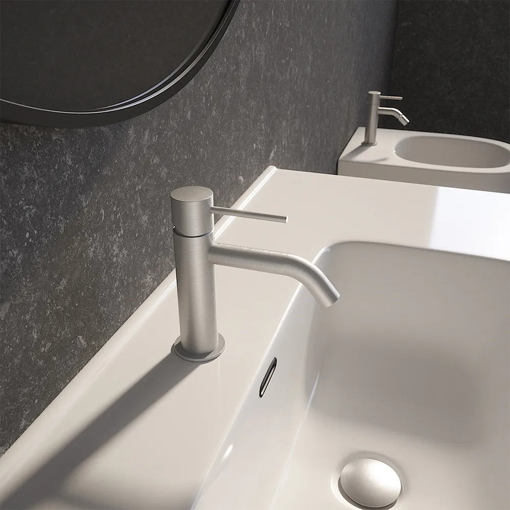 foto del prodotto miscelatore lavabo senza scarico nickel spazzolato katharine