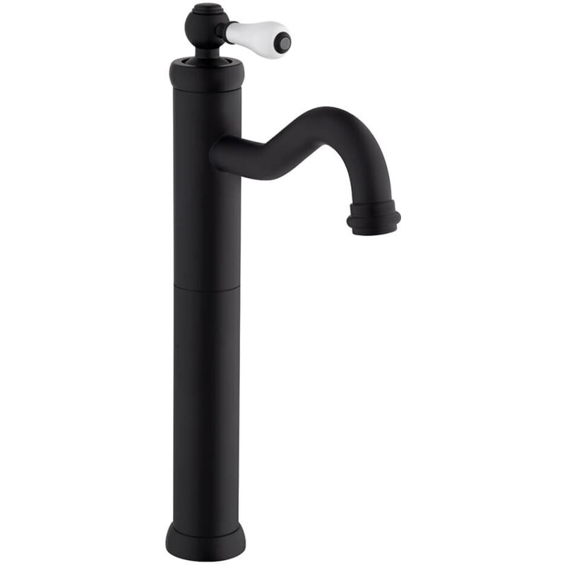 foto del prodotto miscelatore lavabo tipo alto jacuzzi rubinetteria nero opaco serie tosca per piletta click clack