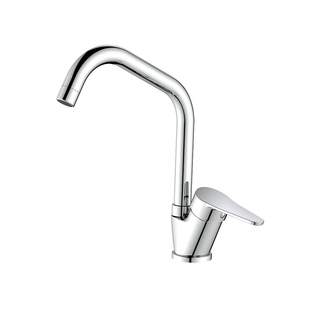 foto del prodotto miscelatore lavello bocca alta in ottone cromato con risparmio acqua serie allen