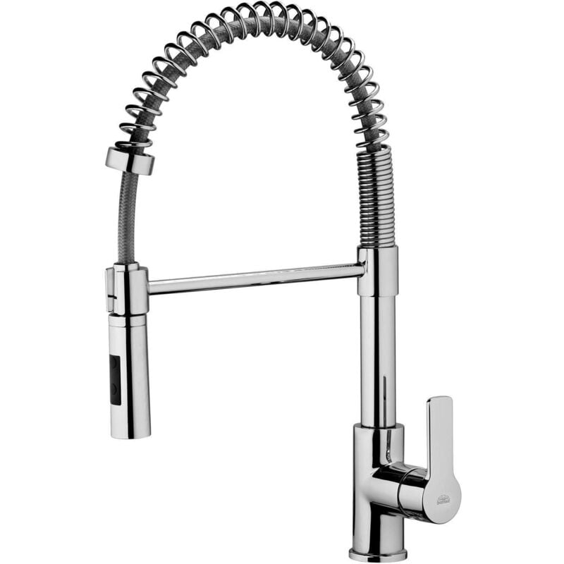 foto del prodotto miscelatore lavello con canna orientabile e doccia 2 getti paffoni red red179cr cromo