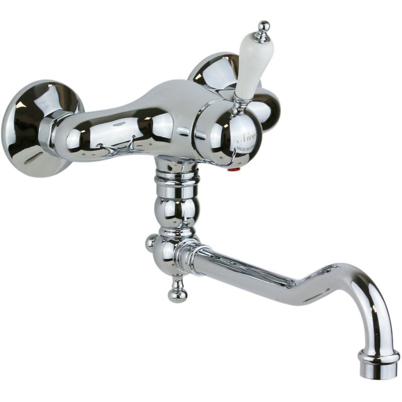 foto del prodotto miscelatore lavello cucina a parete modello retr in colore cromo nice 600032cb cromo