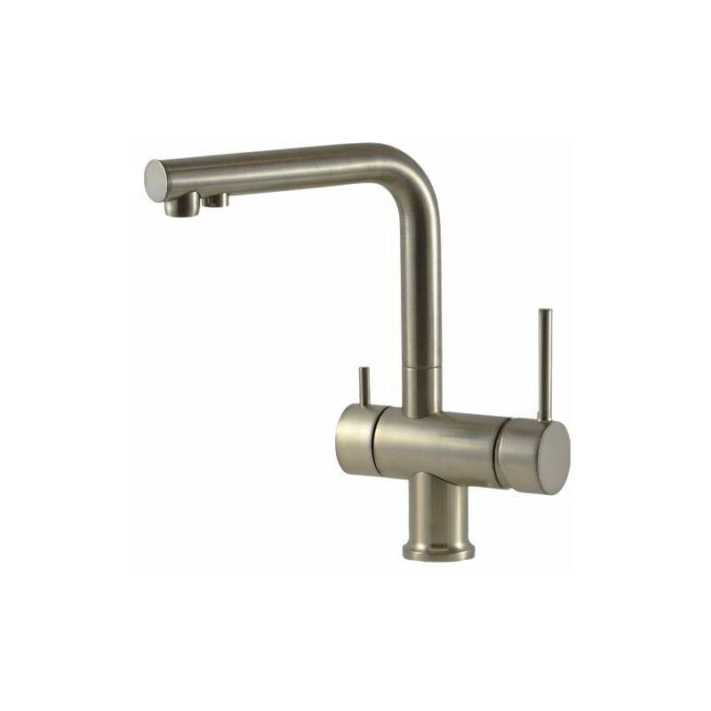 foto del prodotto miscelatore lavello cucina acqua depurata 3 vie acciaio spazzolato gattoni 0195 pcns acciaio spazzolato