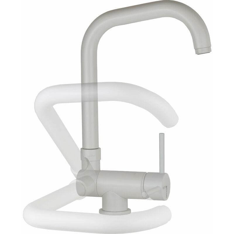 foto del prodotto miscelatore lavello cucina bianco opaco canna abbattibile gattoni 6014765b0 bianco opaco