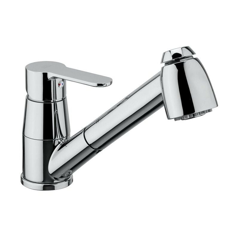 foto del prodotto miscelatore lavello cucina blu con doccia estraibile in ottone