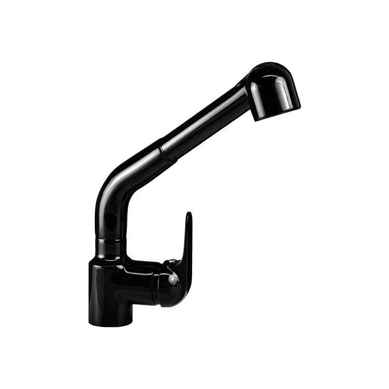 foto del prodotto miscelatore lavello cucina canna alta doccia estraibile colore nero lucido gattoni callisto 0400 pc0n nero lucido