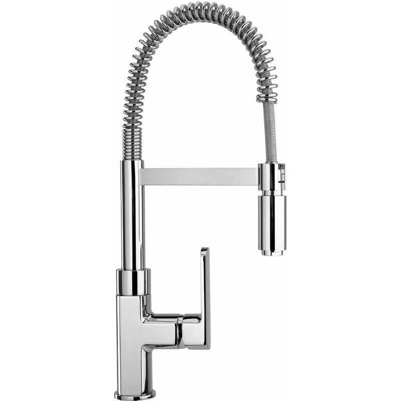 foto del prodotto miscelatore lavello cucina con bocca a molla ed asta orientabile paini ovo 86cr556 cromo