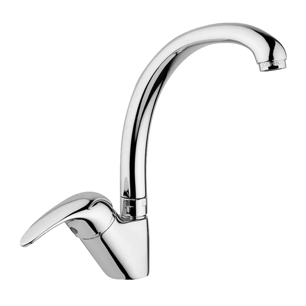 foto del prodotto miscelatore lavello paffoni nettuno due canna alta girevole in ottone cromo