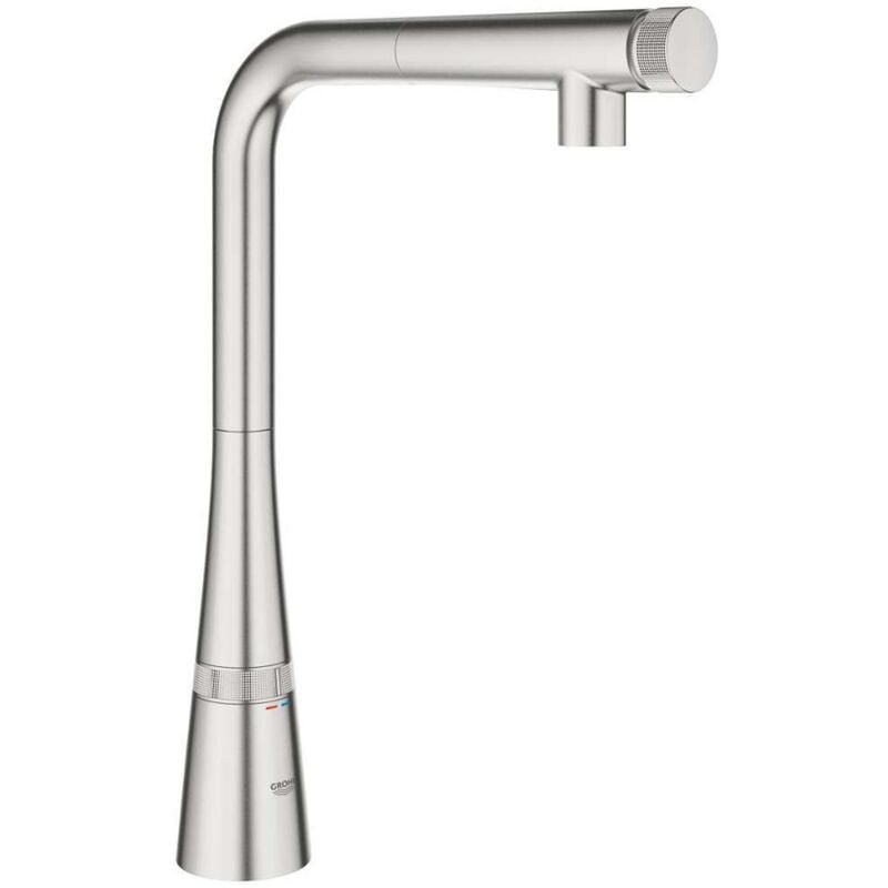 foto del prodotto miscelatore lavello zedra smart control 31593 l - allungabile. doccia di risciacquo in acciaio