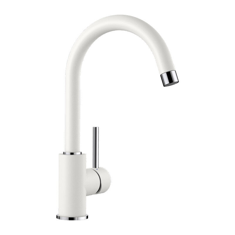 foto del prodotto miscelatore mida silgranit con collo d oca girevole a 360 , bianco 519418 blanco
