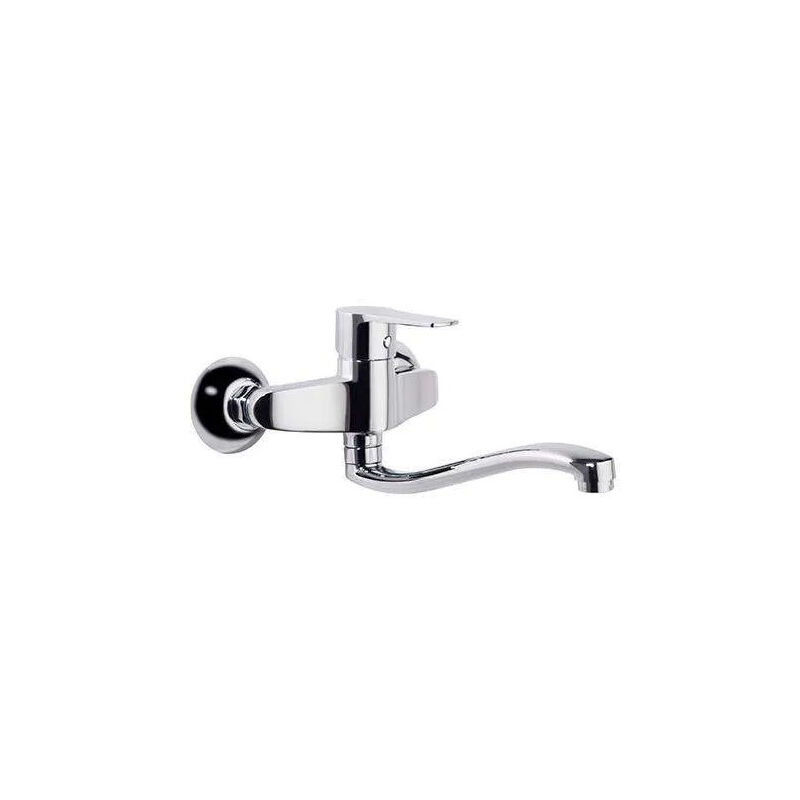 foto del prodotto miscelatore monocomando a parete per lavello con bocca girevole titanium