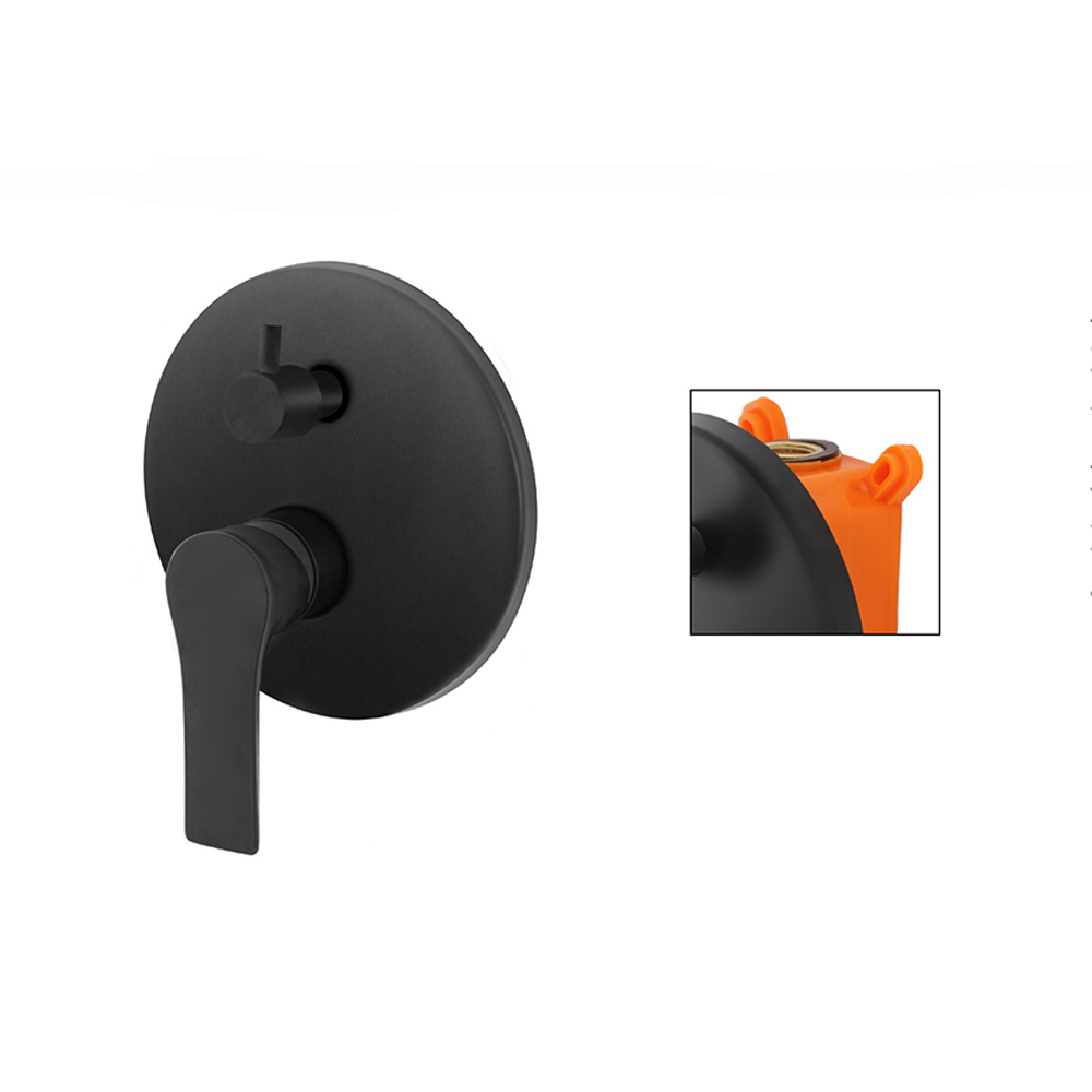 foto del prodotto miscelatore monocomando doccia incasso con deviatore nero opaco serie flat feridras 401086