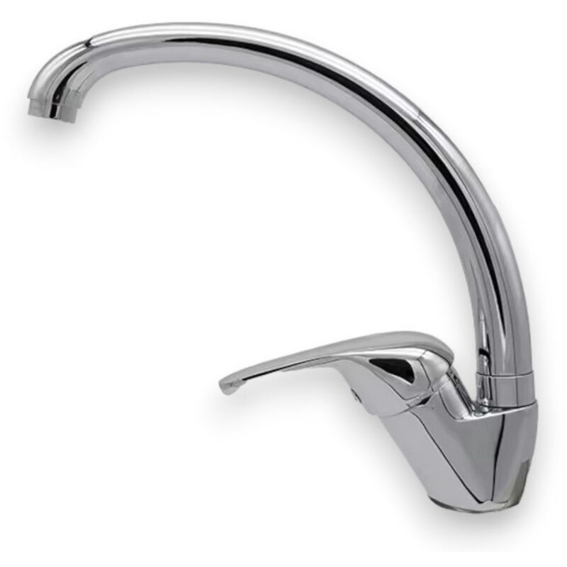 foto del prodotto miscelatore monocomando lavello canna alta orientabile cromato per cucina design moderno funzionale ed elegante