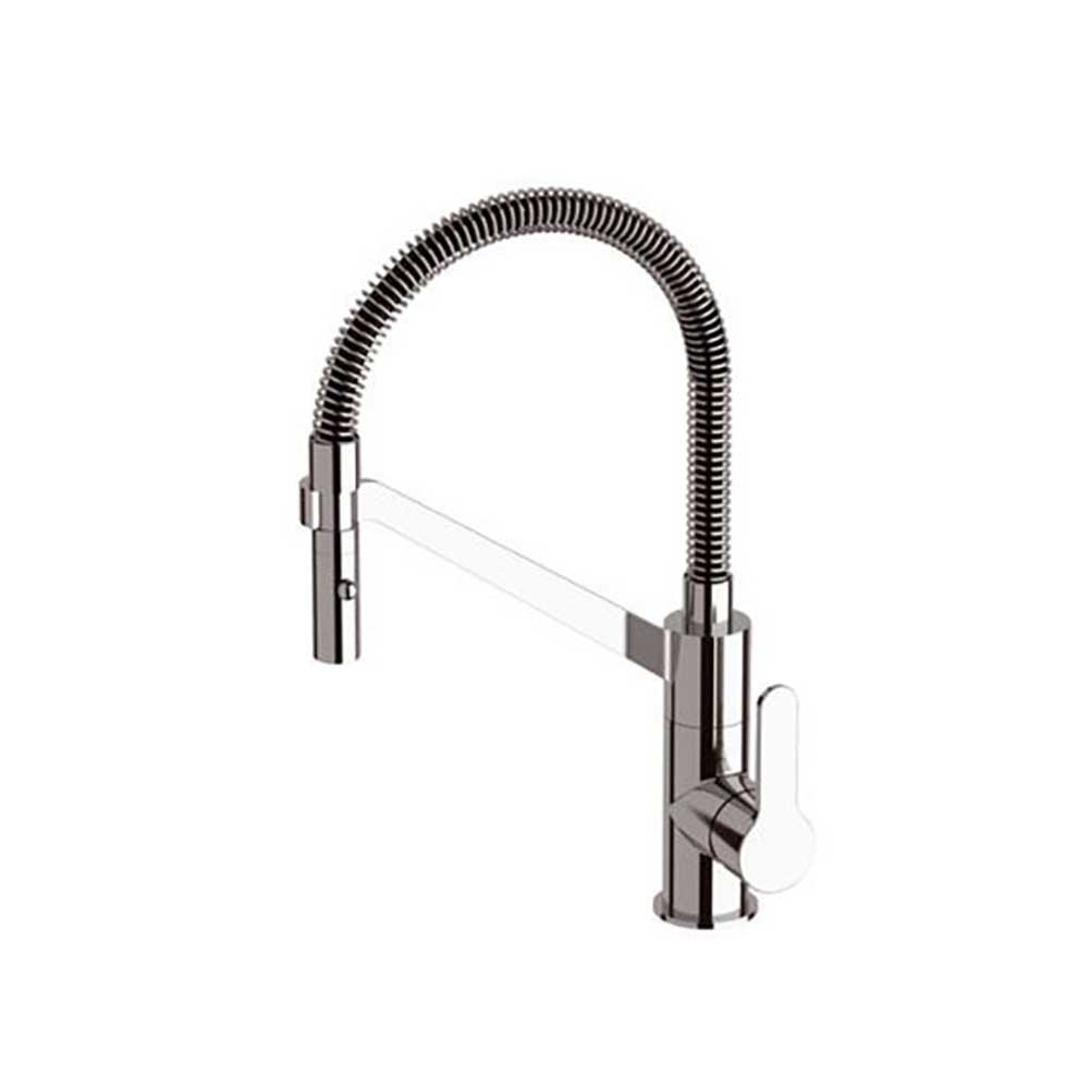 foto del prodotto miscelatore monocomando lavello di design con flessibile nero - serie winner