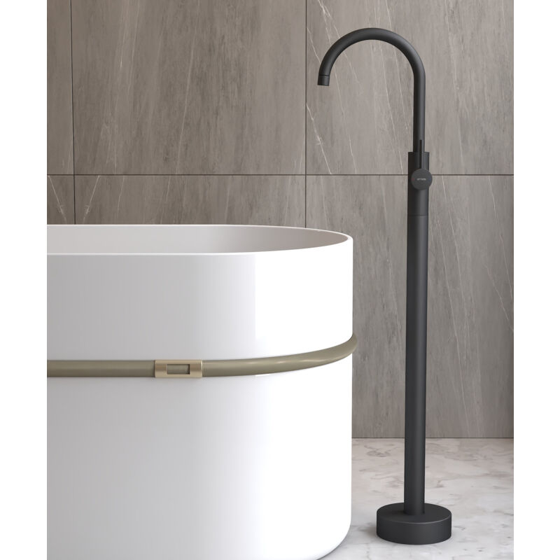 foto del prodotto miscelatore monocomando nero per vasca da bagno corbeau