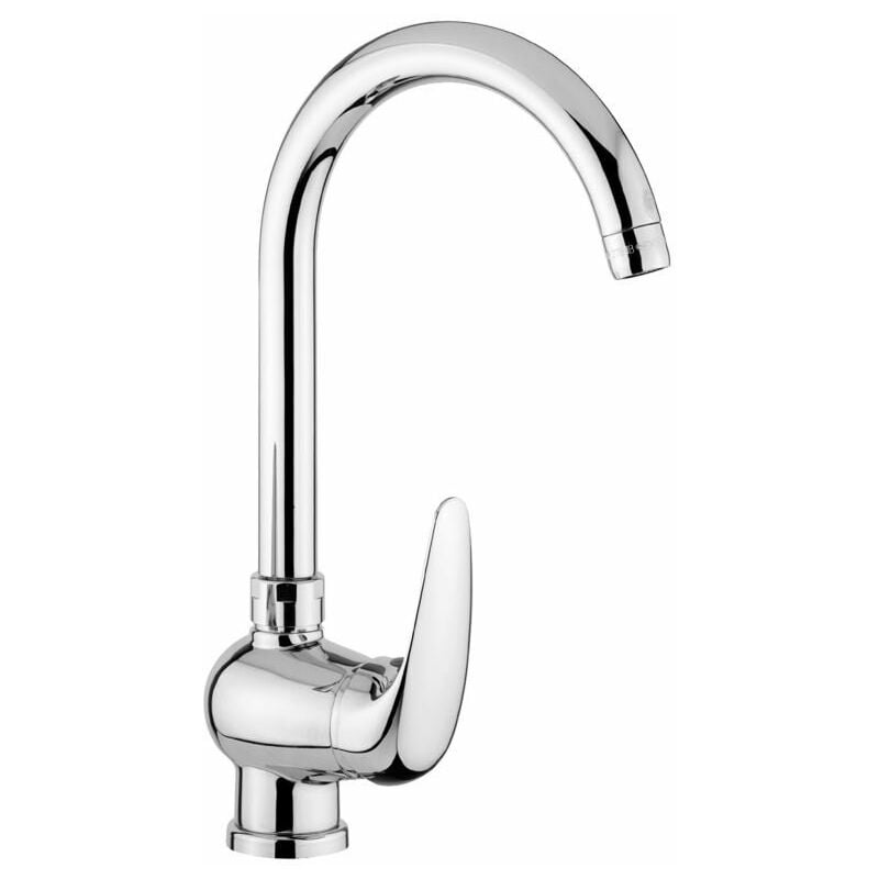 foto del prodotto miscelatore monocomando per lavello con canna orientabile paffoni serie duemila du180cr cromato ottone