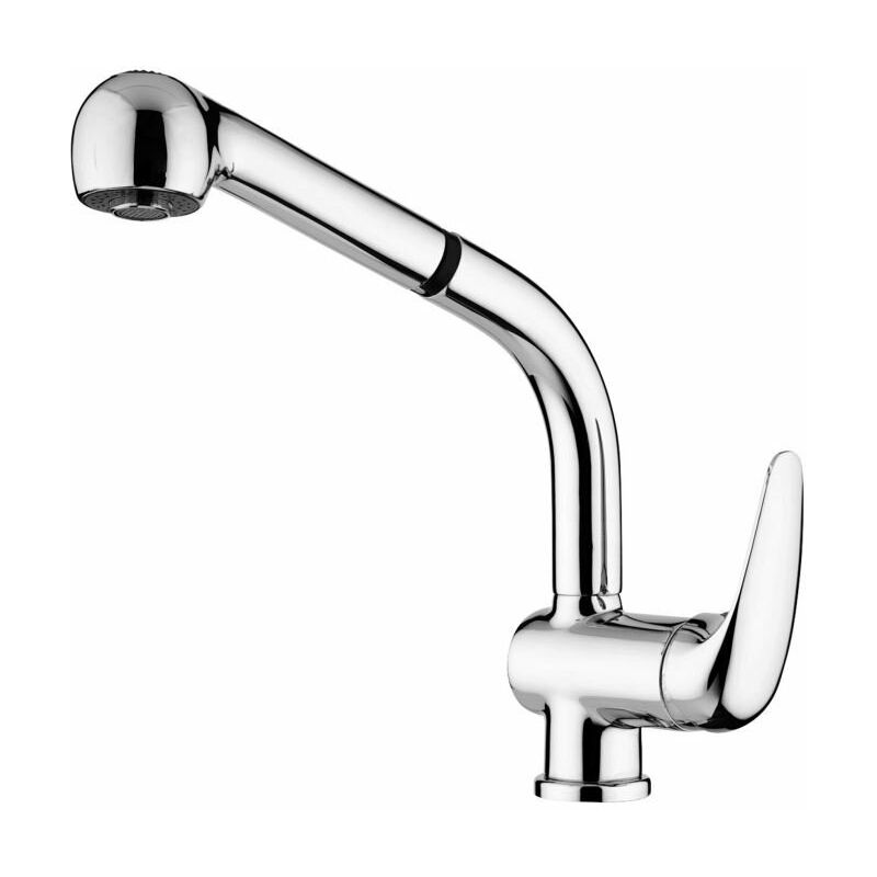 foto del prodotto miscelatore monocomando per lavello cucina con doccino estraibile paffoni serie duemila du185cr cromato ottone