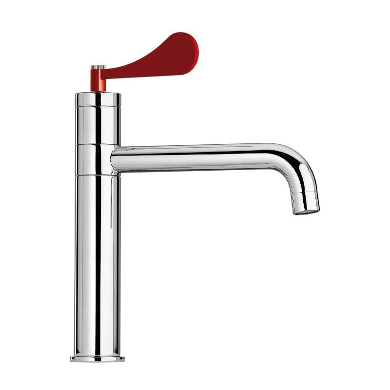 foto del prodotto miscelatore monocomando per lavello cucina con leva rossa mamoli paola thekitchen 794500000c01 cromo