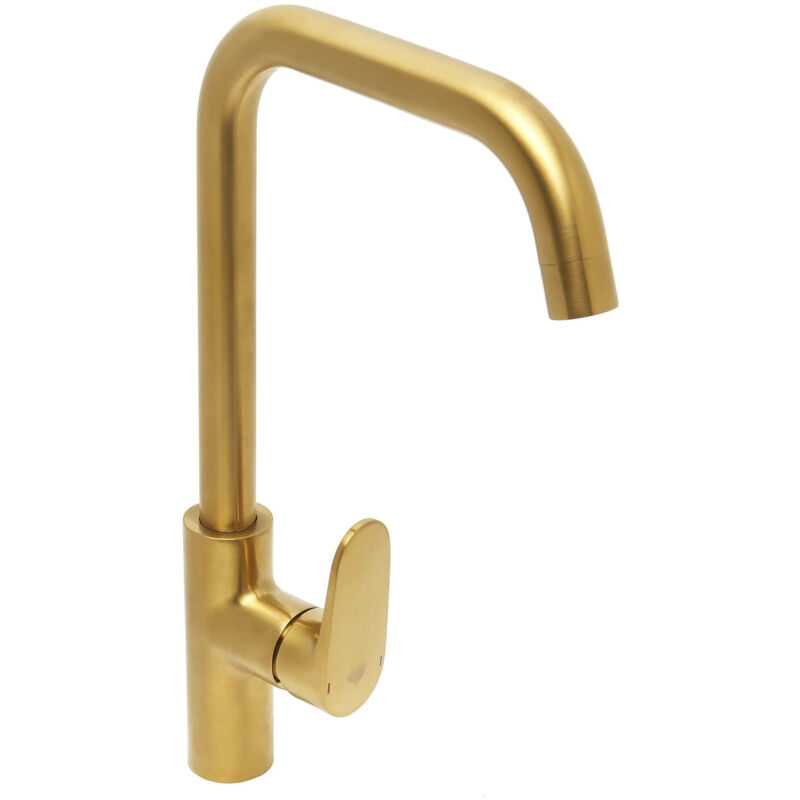 foto del prodotto miscelatore monocomando per lavello sat dark con braccio girevole oro satbsda280lbz swiss aqua technologies