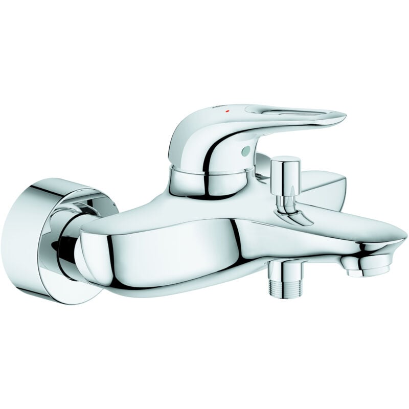 foto del prodotto miscelatore monocomando vasca eurostyle dn 15, montaggio a parete, leva aperta in metallo cromato grohe