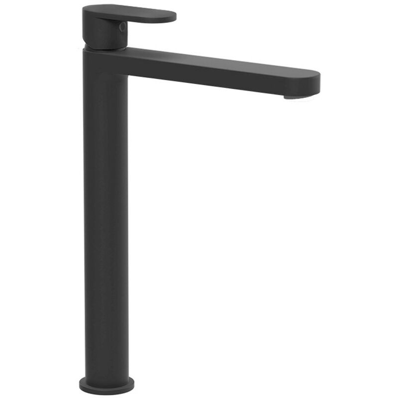 foto del prodotto miscelatore nero opaco per lavabo con canna alta senza piletta click clack