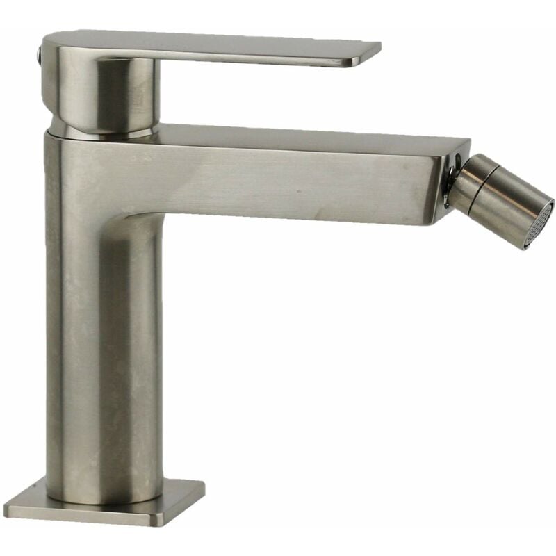 foto del prodotto miscelatore per bidet design moderno in colore acciaio spazzolato paffoni tango ta131st senza piletta di scarico steel looking