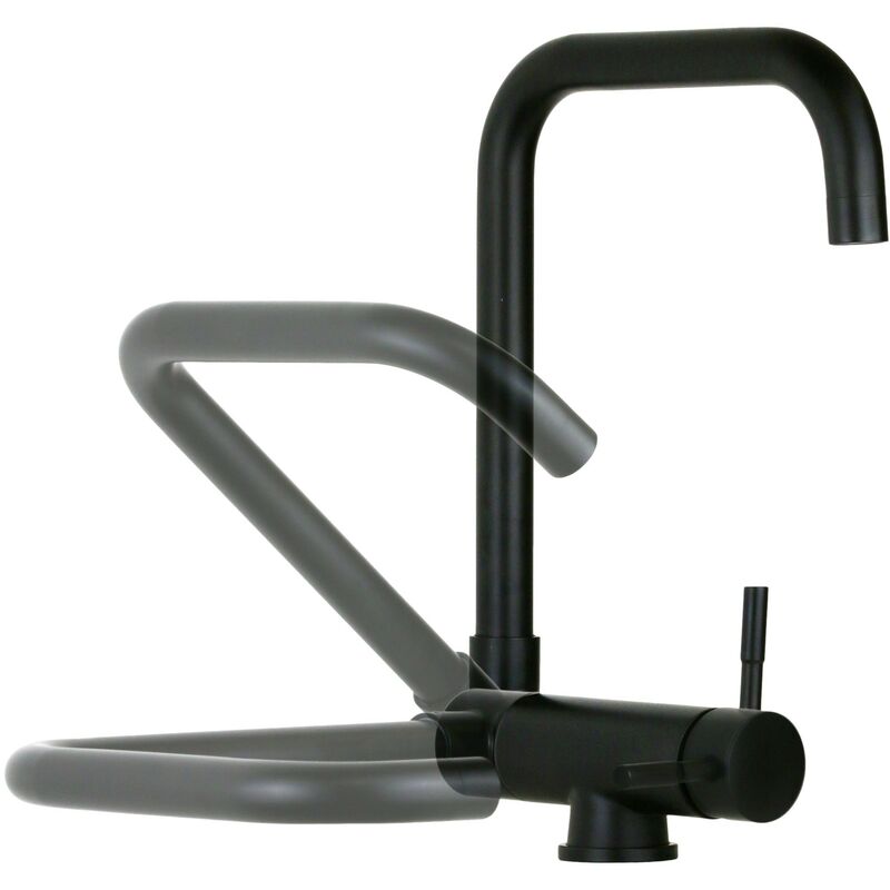 foto del prodotto miscelatore per cucina canna abbattibile colore nero opaco pollini low mxkwav003no nero opaco