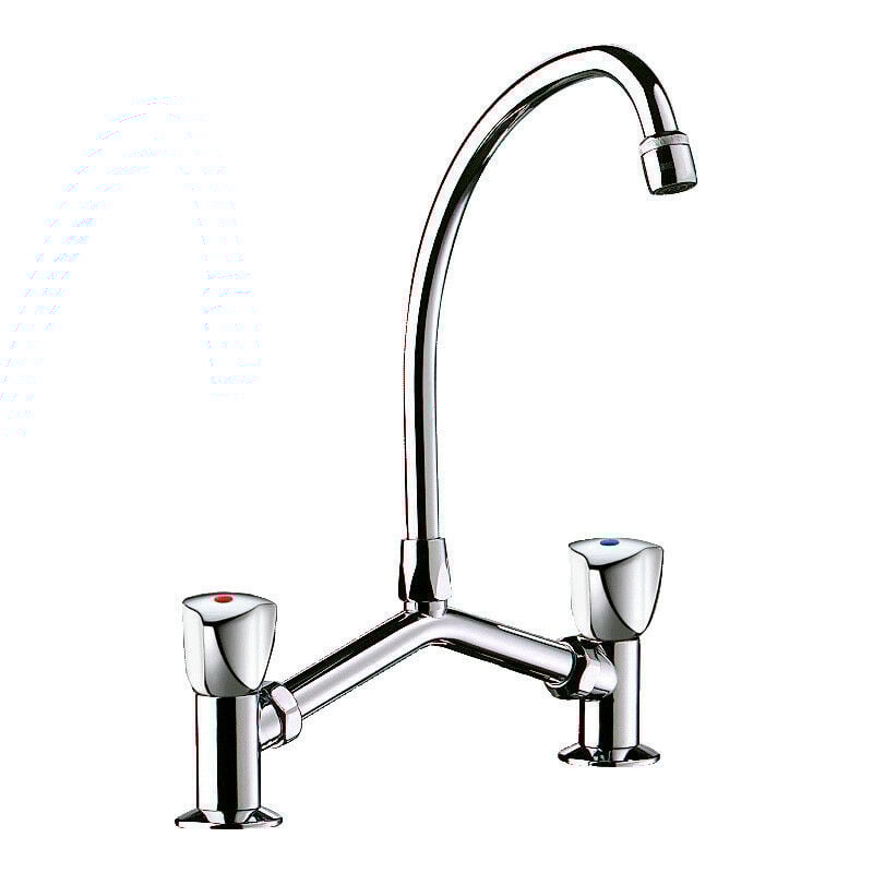 foto del prodotto miscelatore per lavabo a 2 fori m1 2' 100-240 mm, ottone cromato - delabie