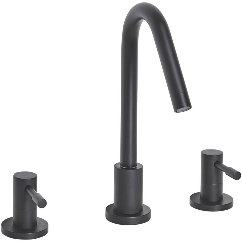 immagine 0 del prodotto miscelatore per lavabo a doppia leva moderno in ottone nero opaco kalambo