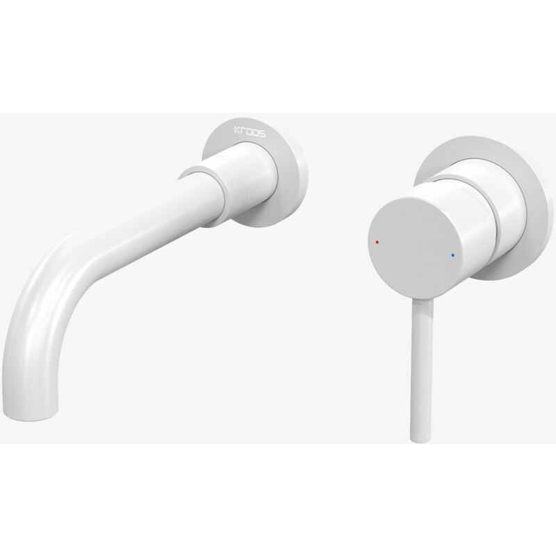 foto del prodotto miscelatore per lavabo a parete bianco - corbeau