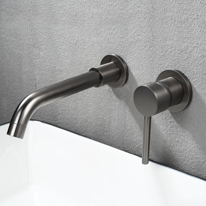 foto del prodotto miscelatore per lavabo a parete, miscelatore a parete in ottone di alta qualit , rubinetto da bagno nascosto, rubinetto per acqua calda e fredda con