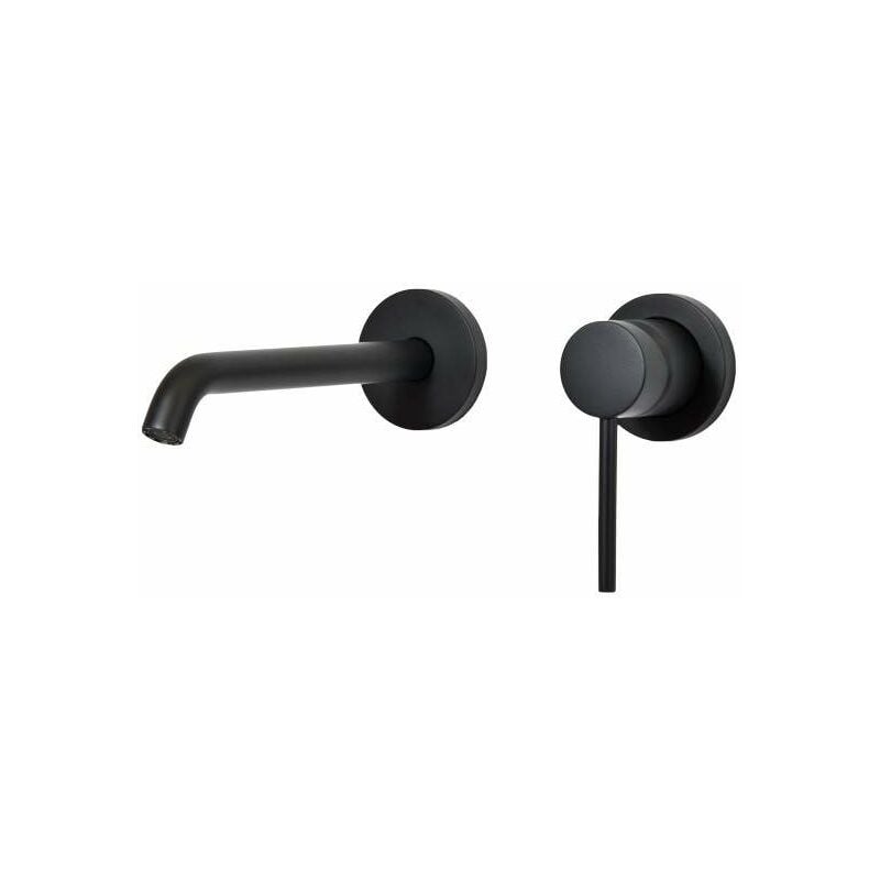 foto del prodotto miscelatore per lavabo a parete nero opaco gattoni easy 2337 23no nero opaco