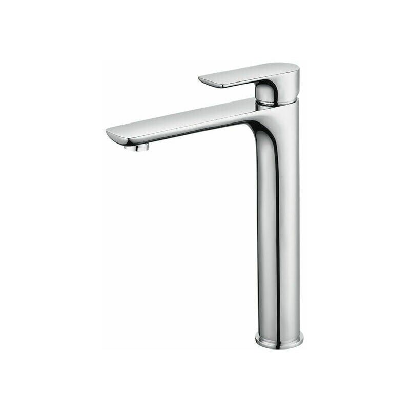 foto del prodotto miscelatore per lavabo con bocca alta di design rubinetto per bagno grande cromato con aeratore rimovibile rubinetto per lavabo in ottone rubinetto