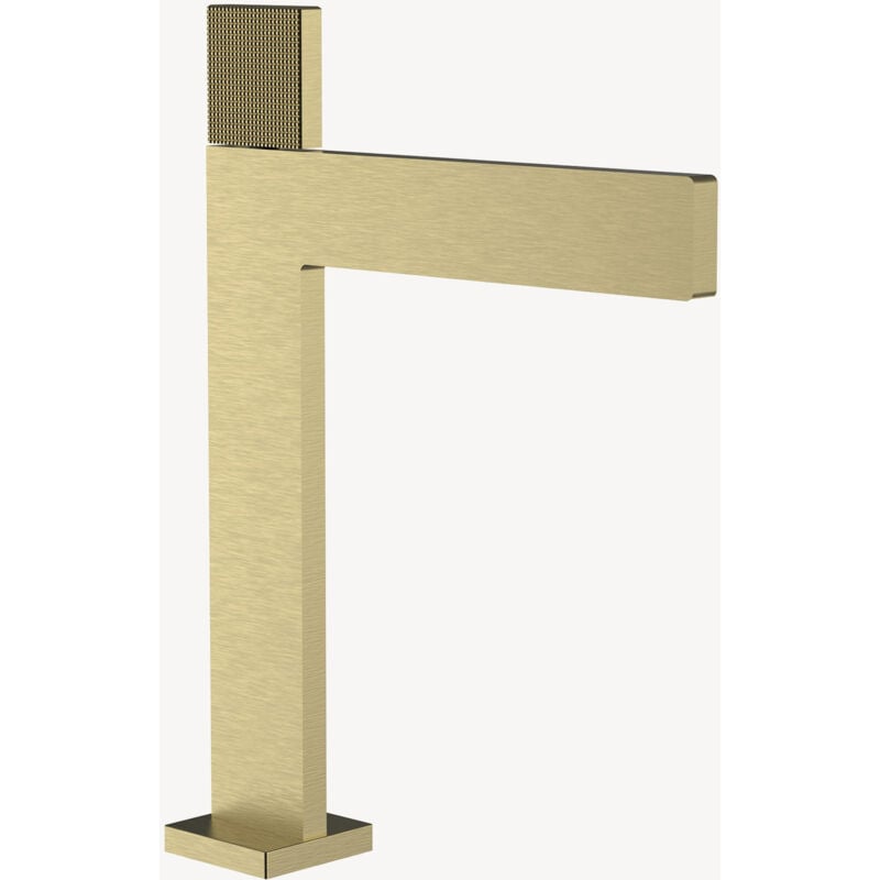 foto del prodotto miscelatore per lavabo di alto design in oro spazzolato kyra