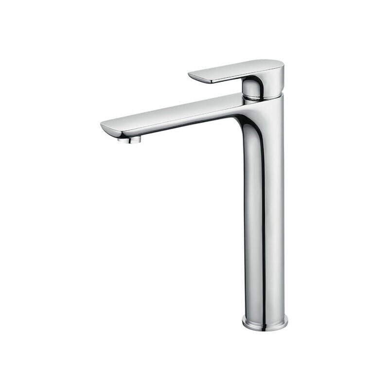 foto del prodotto miscelatore per lavabo di design con bocca alta rubinetto per bagno grande cromato con aeratore rimovibile rubinetto per lavabo in ottone rubinetto