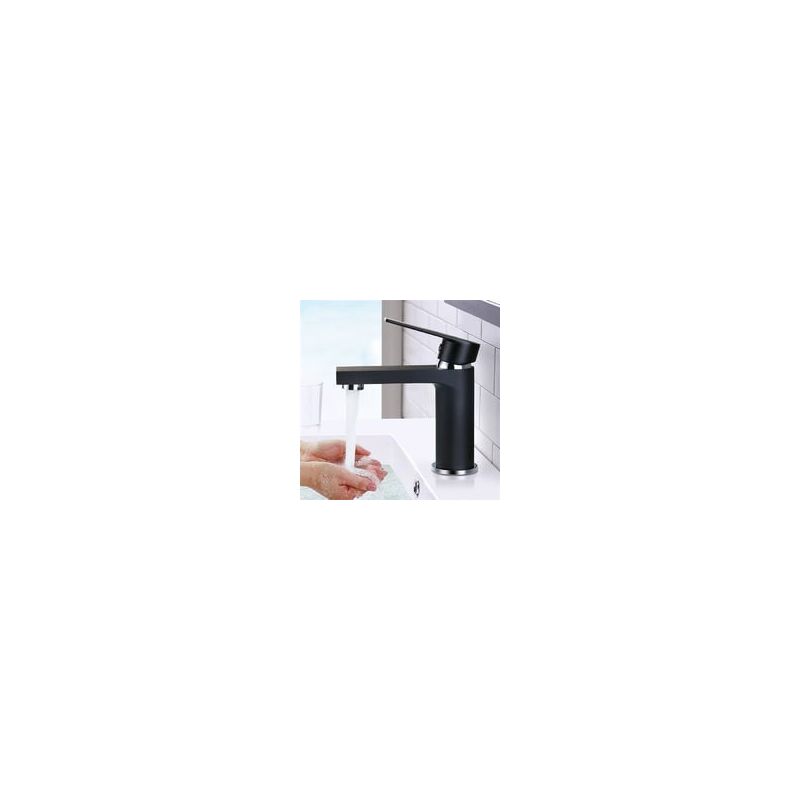 foto del prodotto miscelatore per lavabo in ottone nero design moderno per il bagno