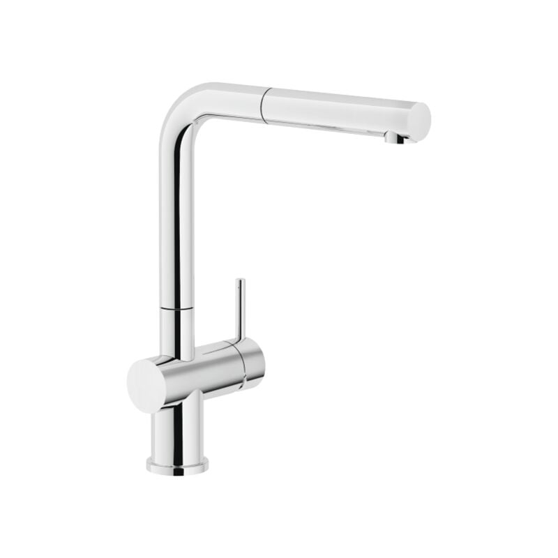 foto del prodotto miscelatore per lavello a bassa pressione con doccetta estraibile nobili serie live bplv117 1cr cromato - ottone