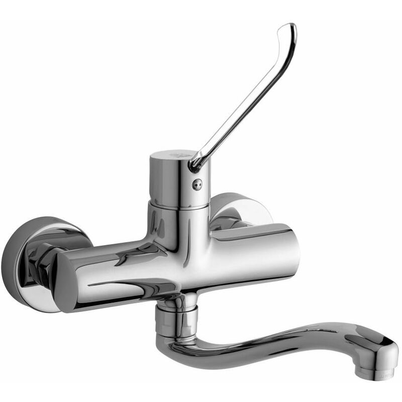foto del prodotto miscelatore per lavello a parete con leva clinica paffoni serie green gr302cr cromato ottone