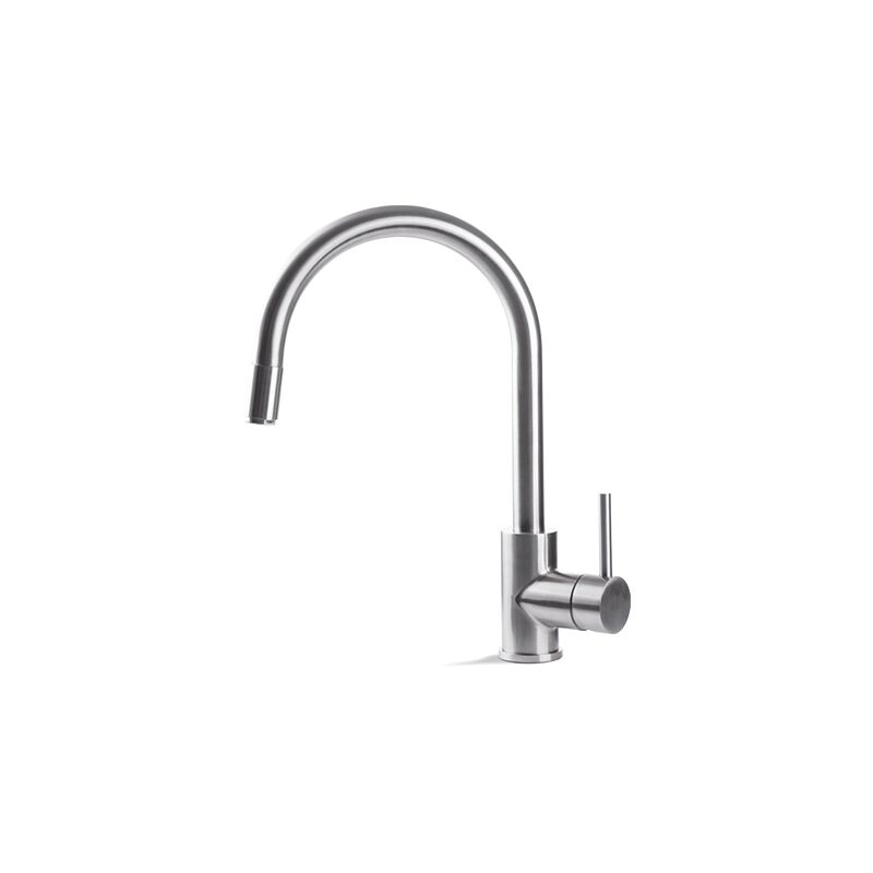 foto del prodotto miscelatore per lavello da cucina acciaio inox vema tiber steel kitchen v18040 satinato