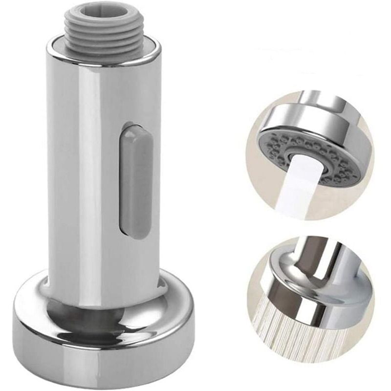 foto del prodotto miscelatore per lavello da cucina, testa a pressione pro, 2 funzioni, getti, miscelatore da cucina, accessorio universale per doccia argento 