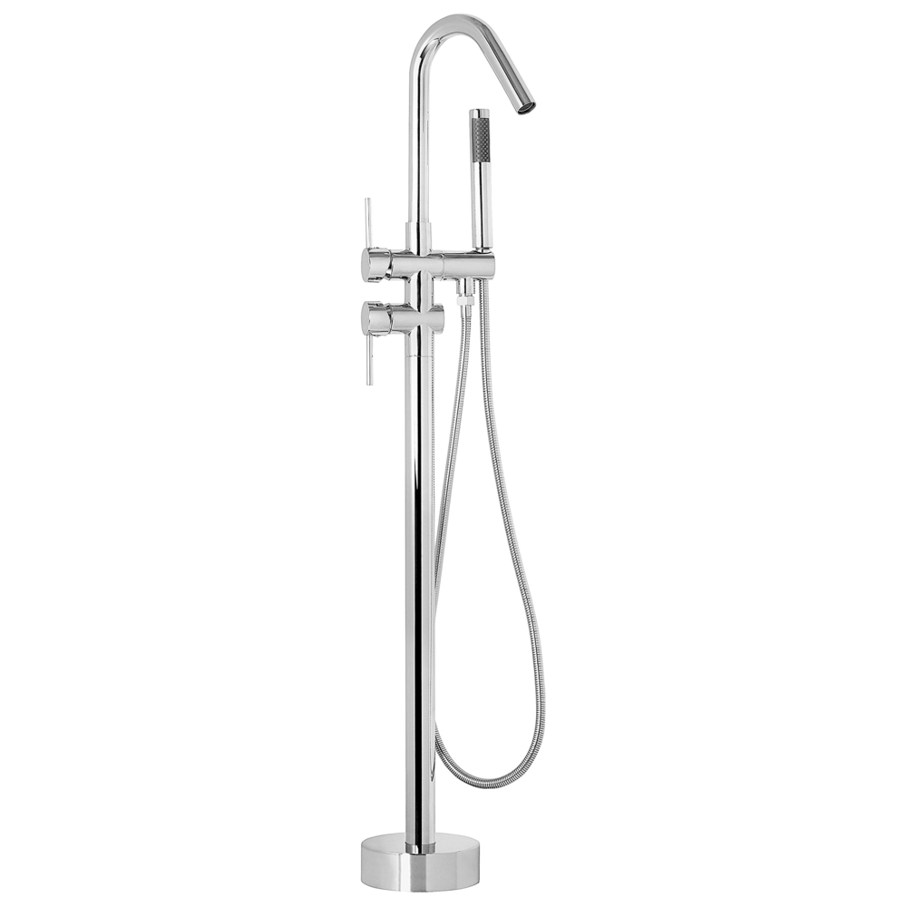 foto del prodotto miscelatore per vasca freestanding argento cromato con doccetta 118 cm stile moderno
