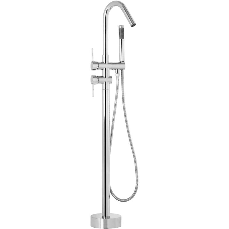 foto del prodotto miscelatore per vasca freestanding argento cromato con doccetta 118 cm victoria