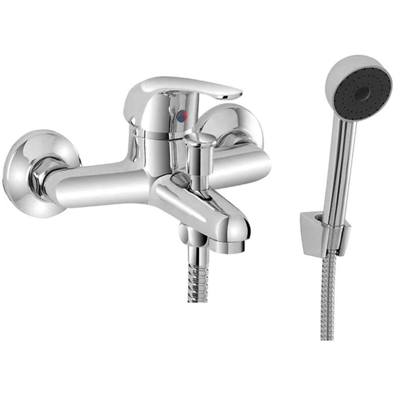 foto del prodotto miscelatore per vasca in ottone cromato con duplex e kit doccia kant
