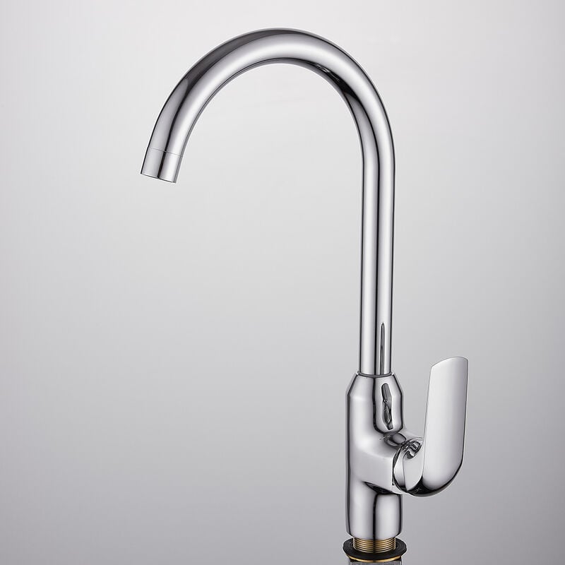 foto del prodotto miscelatore rubinetto cromato girevole per lavello cucina completo di kit t005 5