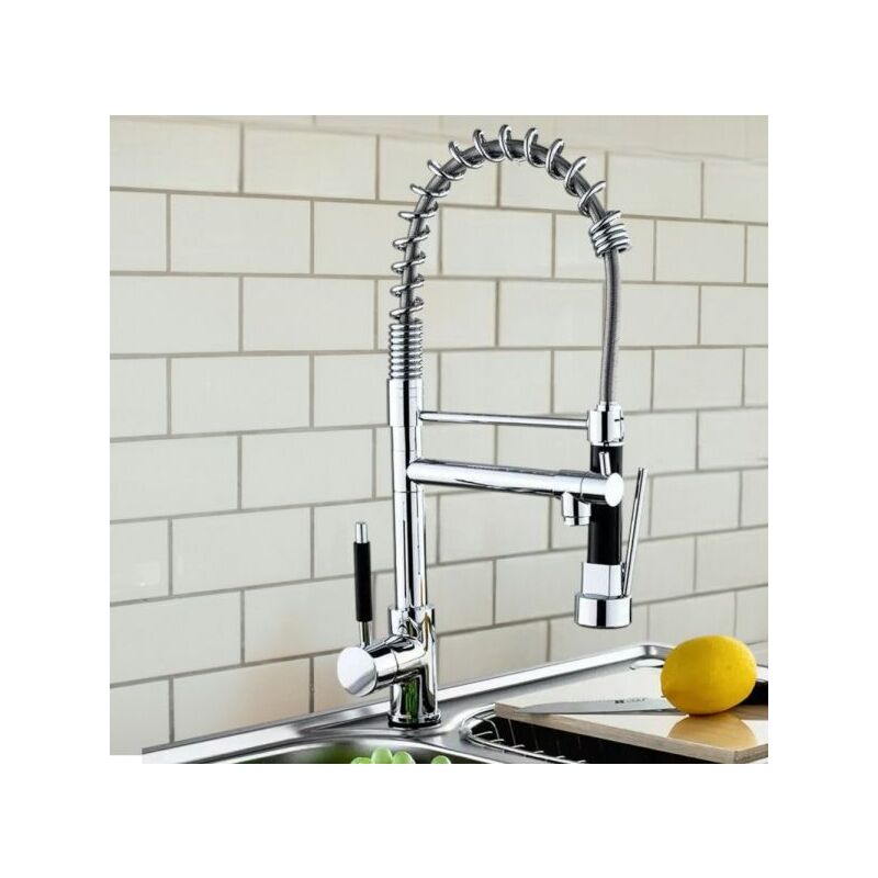 foto del prodotto miscelatore rubinetto cucina acciaio inox monocomando con doccetta lavello 59286